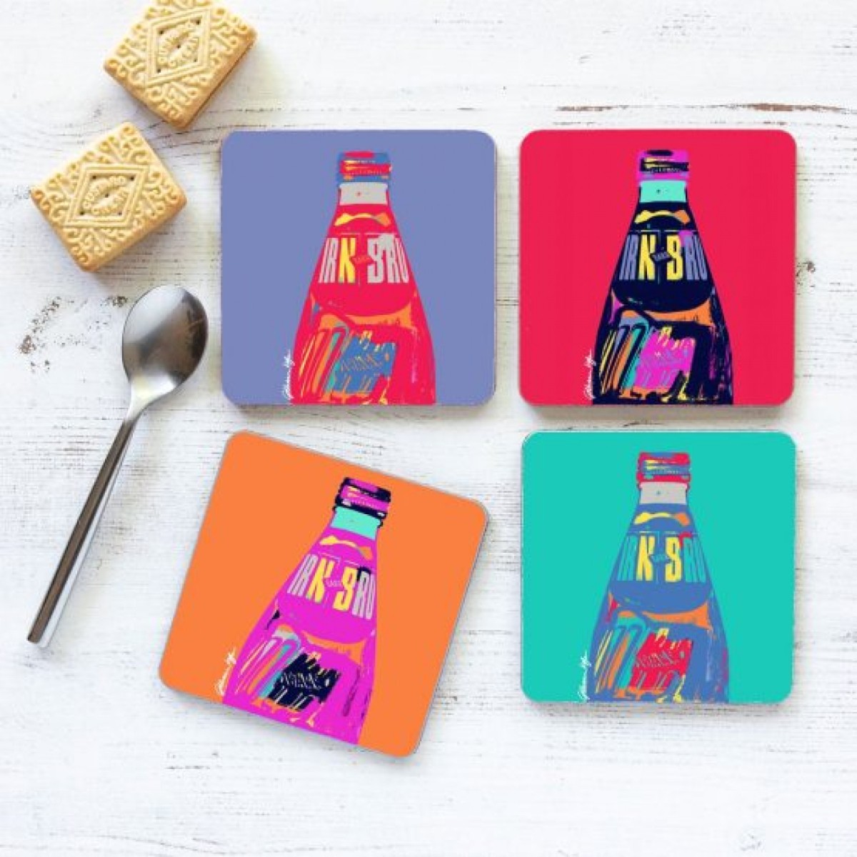 IRNBRU POP! Set of 4 Coasters Linlithgow Stoves & Gifts