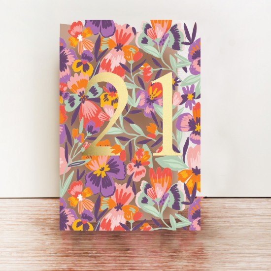 21 Flower Birthday Card