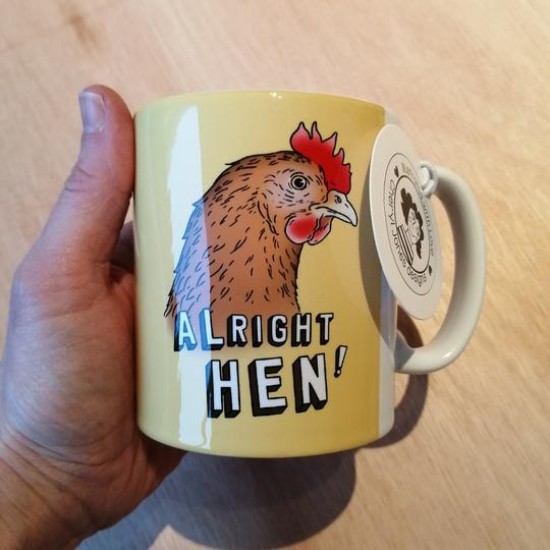 Alright Hen illustrated mug