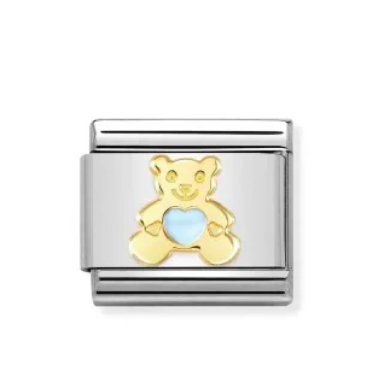 Blue Bear In Gold Link 