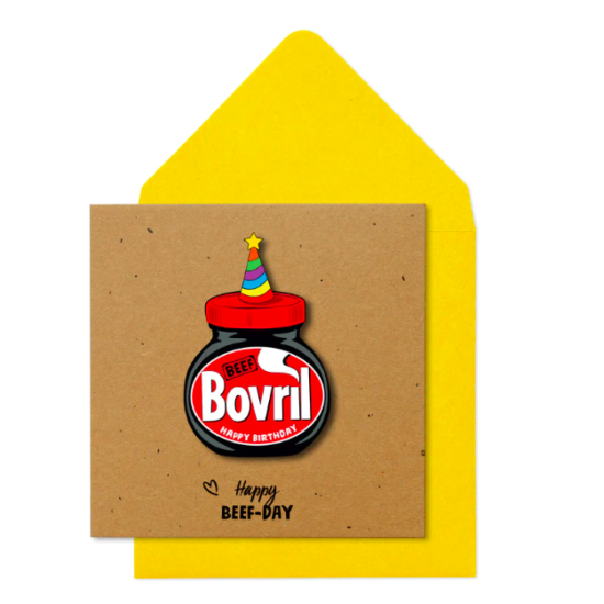 Bovril Party Hat Card