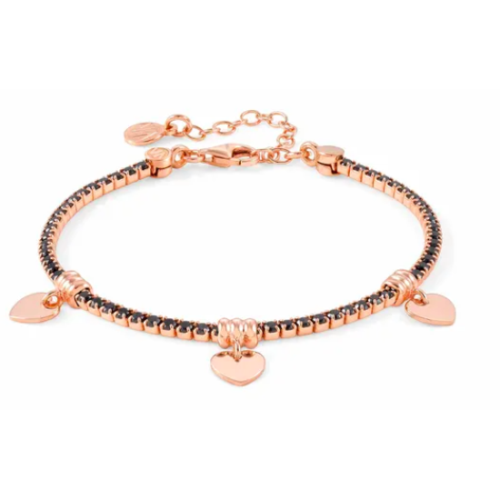 Chic & Charm Rose Gold Bracelet with Hearts 