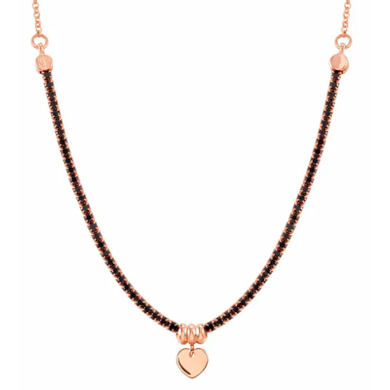 Chic & Charm Rose Gold Necklace with Heart 