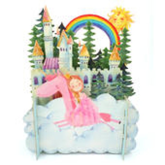Children's Princess & A Unicorn 3D Pop Up Birthday Greeting Card
