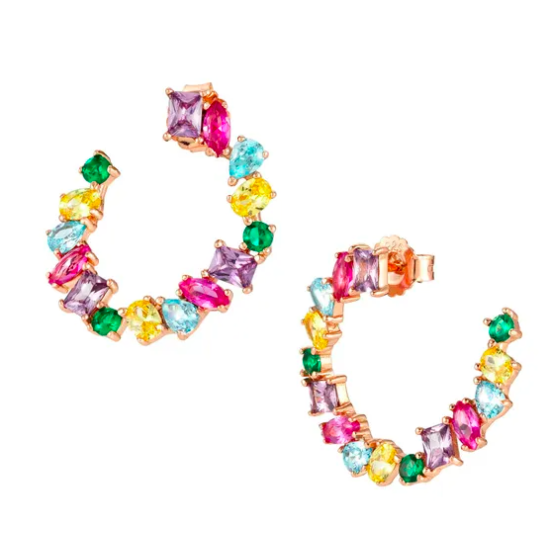 Colour Wave Earring Colour Stones 