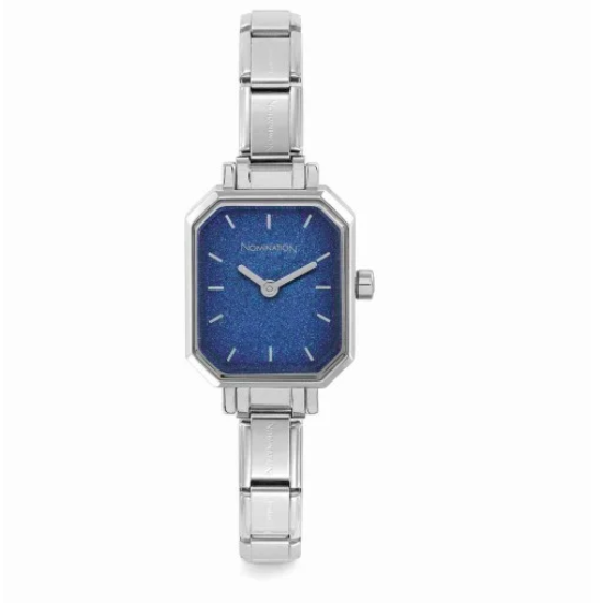 Composable Watch with Blue Glitter Dial  