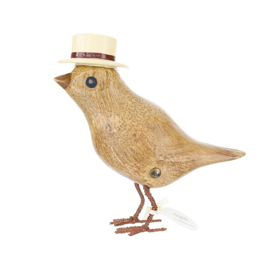 Dapper Garden Bird with a Straw Hat