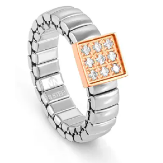 Extension Cubic Zirconia Rose Gold Square Ring 