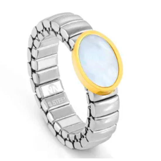 Extension Gold Morther of Pearl Oval Ring 