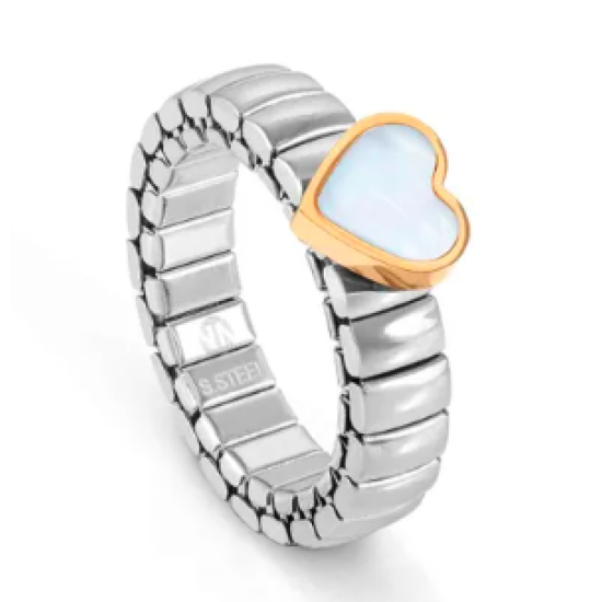 Extension Gold Morther of Pearl Heart Ring 
