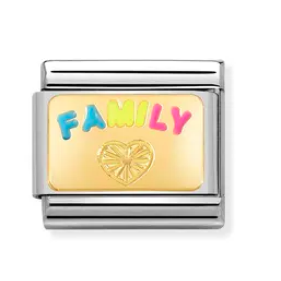 Family Etched Heart Link 