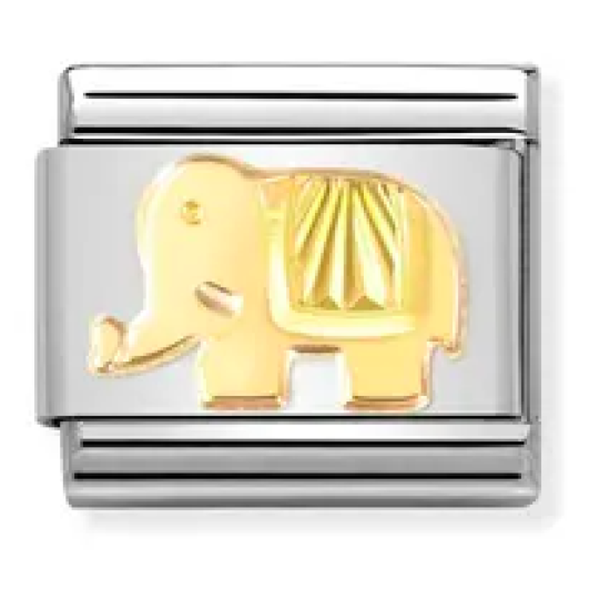 Gold Etched Elephant Link 