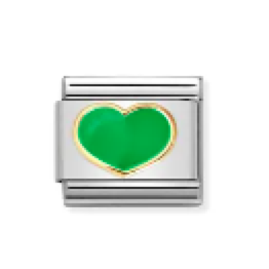 Gold With Green Heart Link 