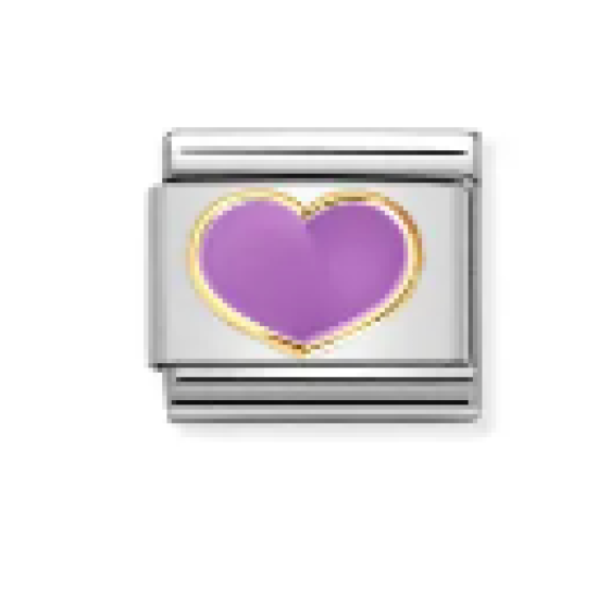 Gold With Lilac Heart Link 