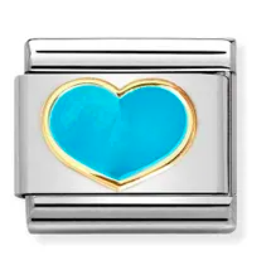 Gold With Turquoise Heart Link 