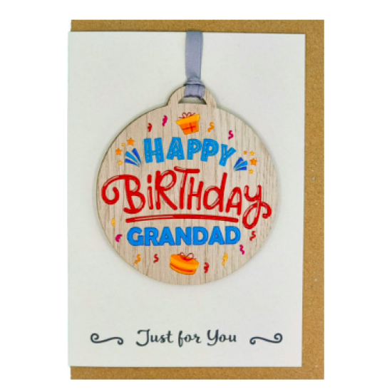 Grandad Happy Birthday Card with Gift 
