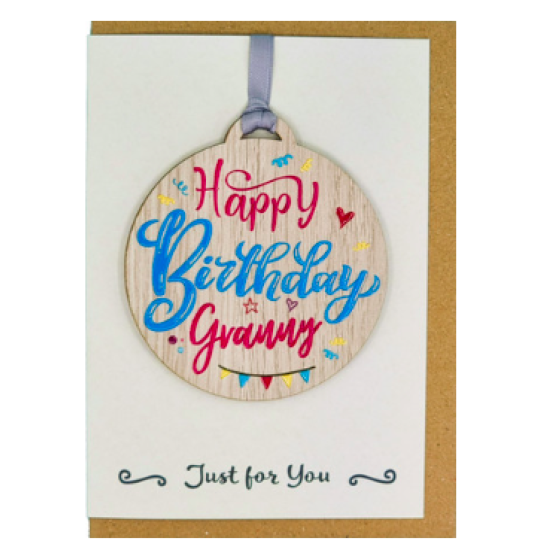 Granny Happy Birthday Card with Gift 
