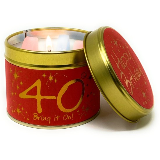 Happy Birthday 40th Scented Candle Tin