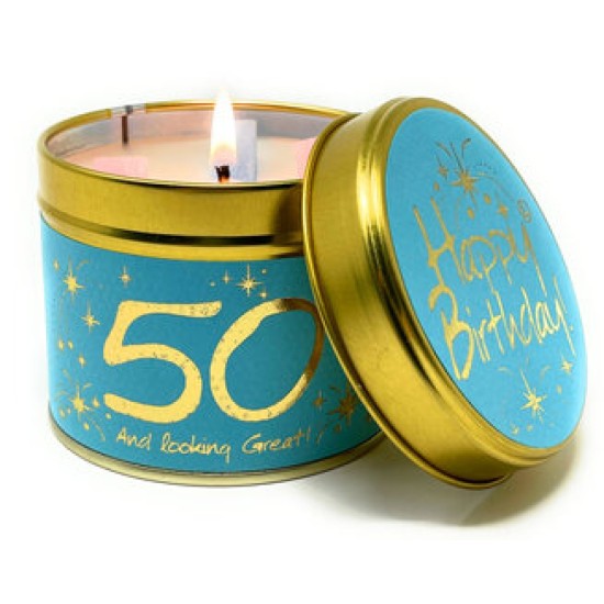 Happy Birthday 50th Scented Candle Tin