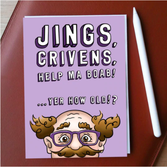 Jings Crivens Purple Greeting Card