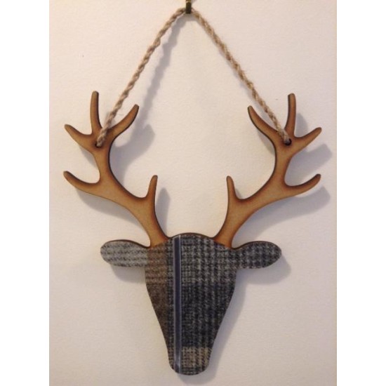 Large Hanging Stag Grey