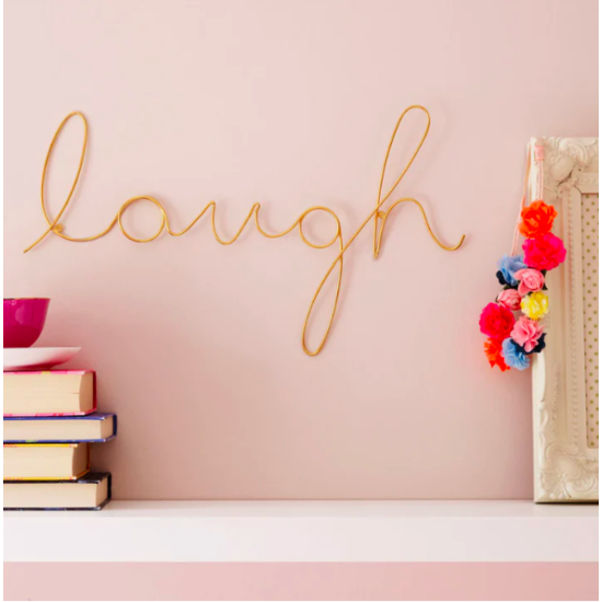 Laugh Wire Word Gold