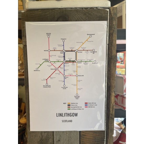 Linlithgow Underground Style Map A3