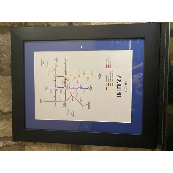 Linlithgow Underground Map Framed A3 Print