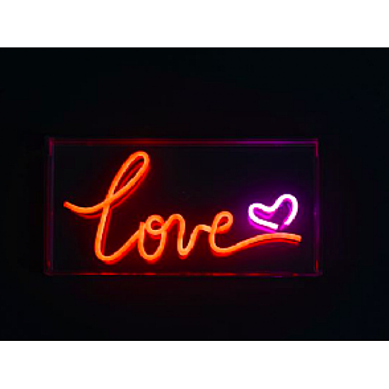LOVE WITH HEART NEON SIGN 