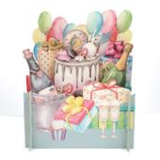 Lovely Birthday Party Treats 3D Pop Up Birthday Greeting Card
