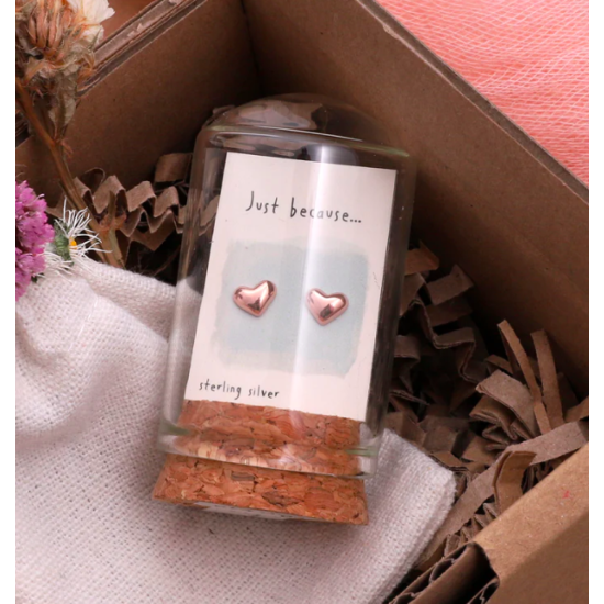 Message in a Bottle Just Because Rose Gold Studs