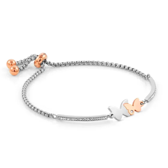 Milleluci Rose Gold and Silver Butterfly Bracelet
