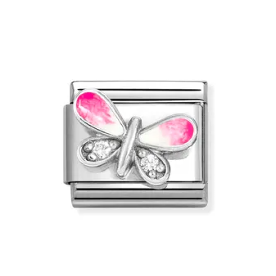 Pink Butterfly with CZ Link 