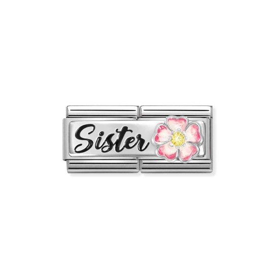 Pink Flower Sister Double Link