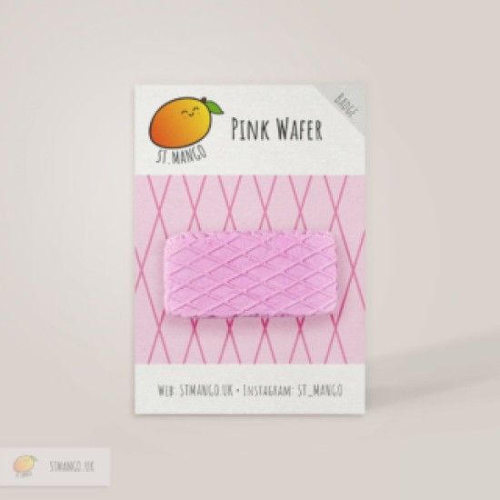 Pink Wafer Biscuit Badge