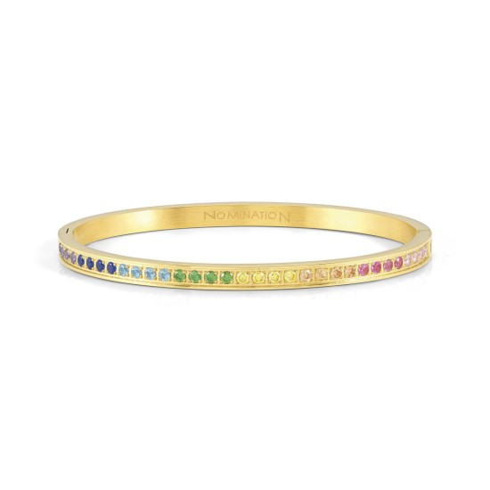 Pretty Bangles Gold Mixed Cubic Zirconia Large 