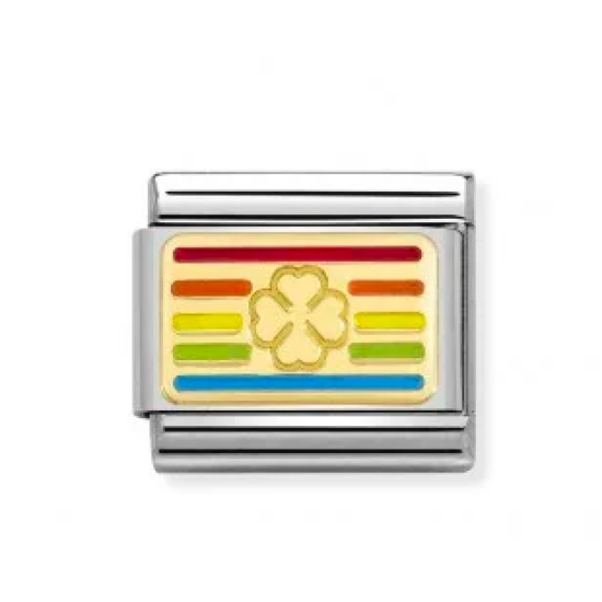 Rainbow FOUR-LEAF CLOVER flag Link
