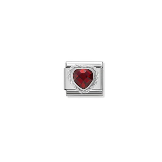Red Faceted Heart Link