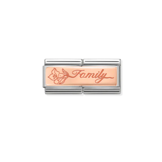 Rose Gold Family with Flower Double Link