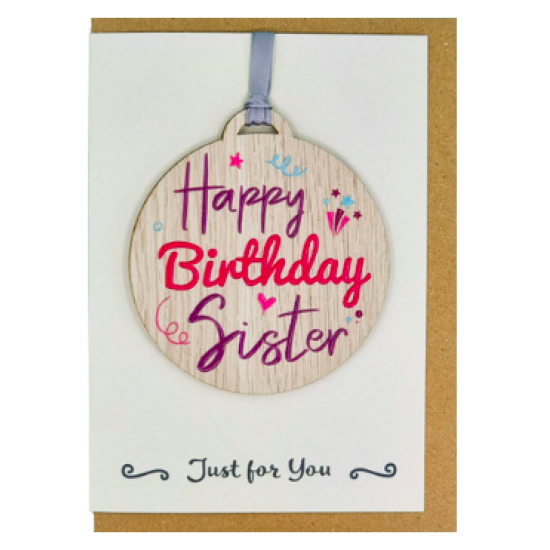 Sister Happy Birthday Card with Gift 