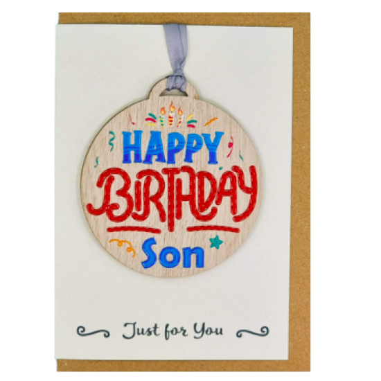 Son Happy Birthday Card with Gift 