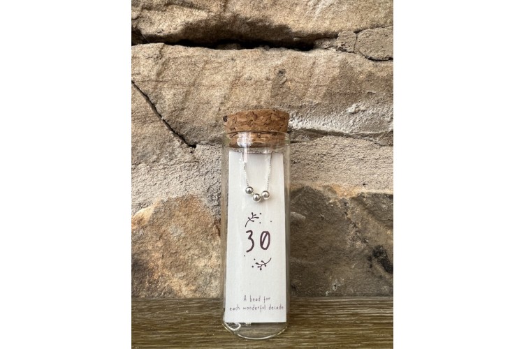 30th Silver Birthday Bead Necklace