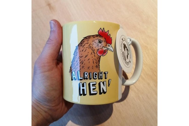 Alright Hen illustrated mug