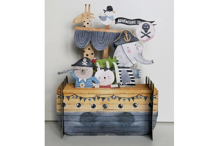 Animal Pirates 3D Pop Up Greeting Card