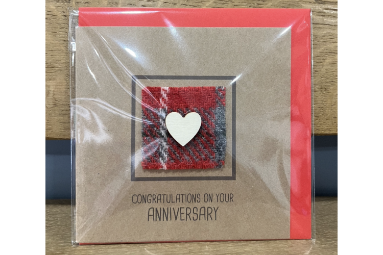Anniversary Red Tartan Card