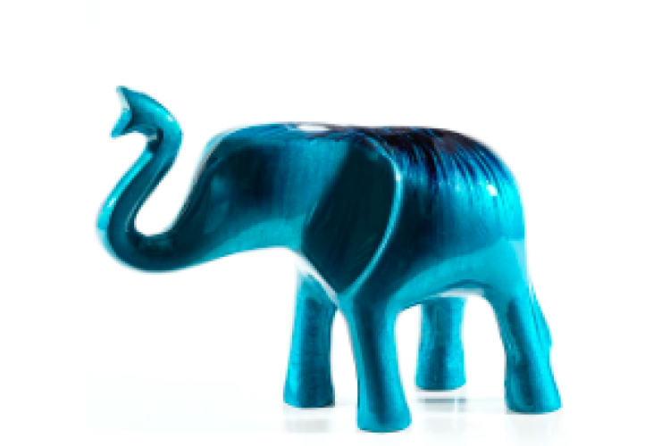 Aqua elephant trunk up Large