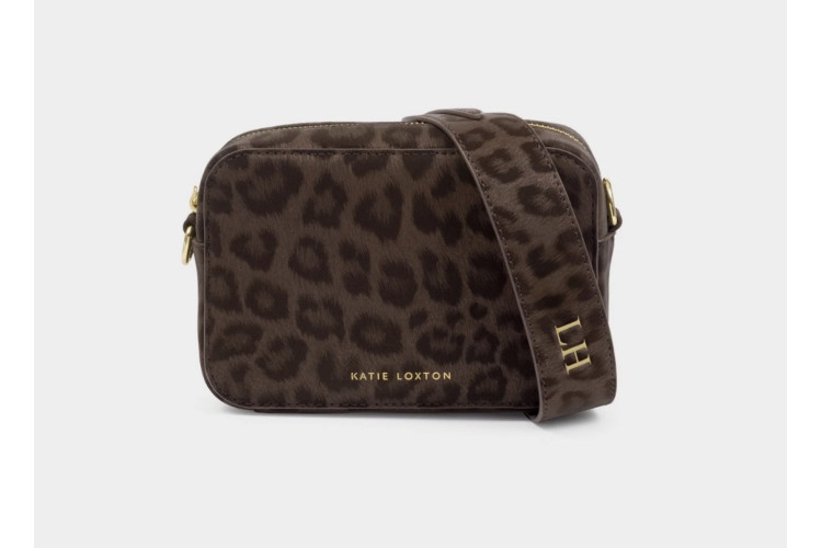 Avery small crossbody bag - chocolate leopard
