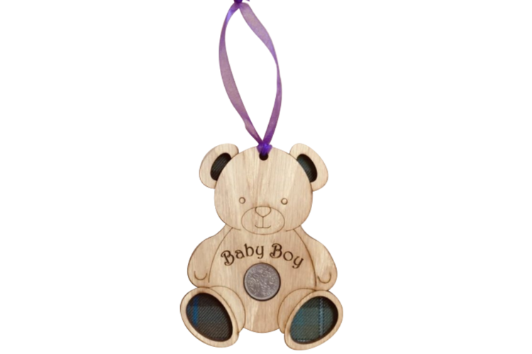 Baby Boy Teddy Bear Lucky Sixpence