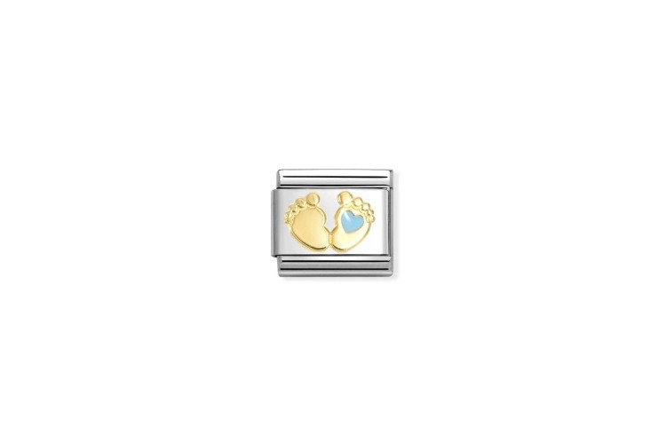 Baby Feet with Blue Heart Link 
