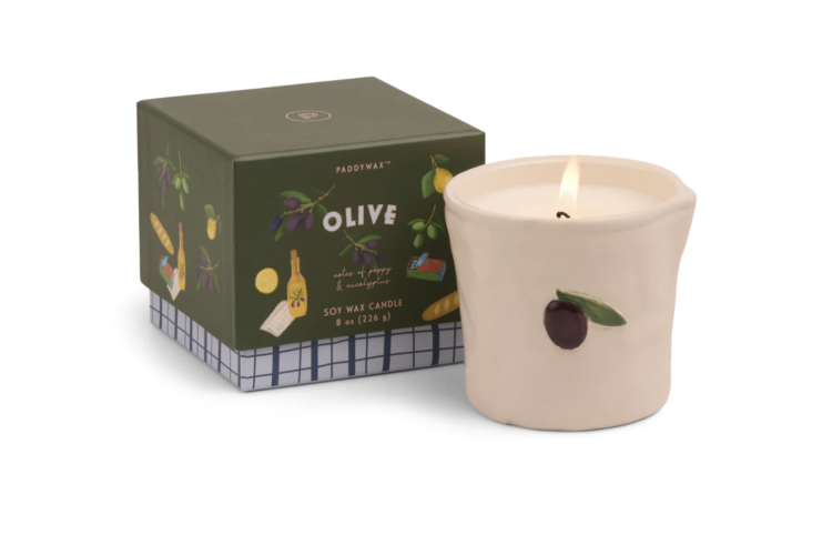 Bistro Olive Embossed Candle - Olive & Fig